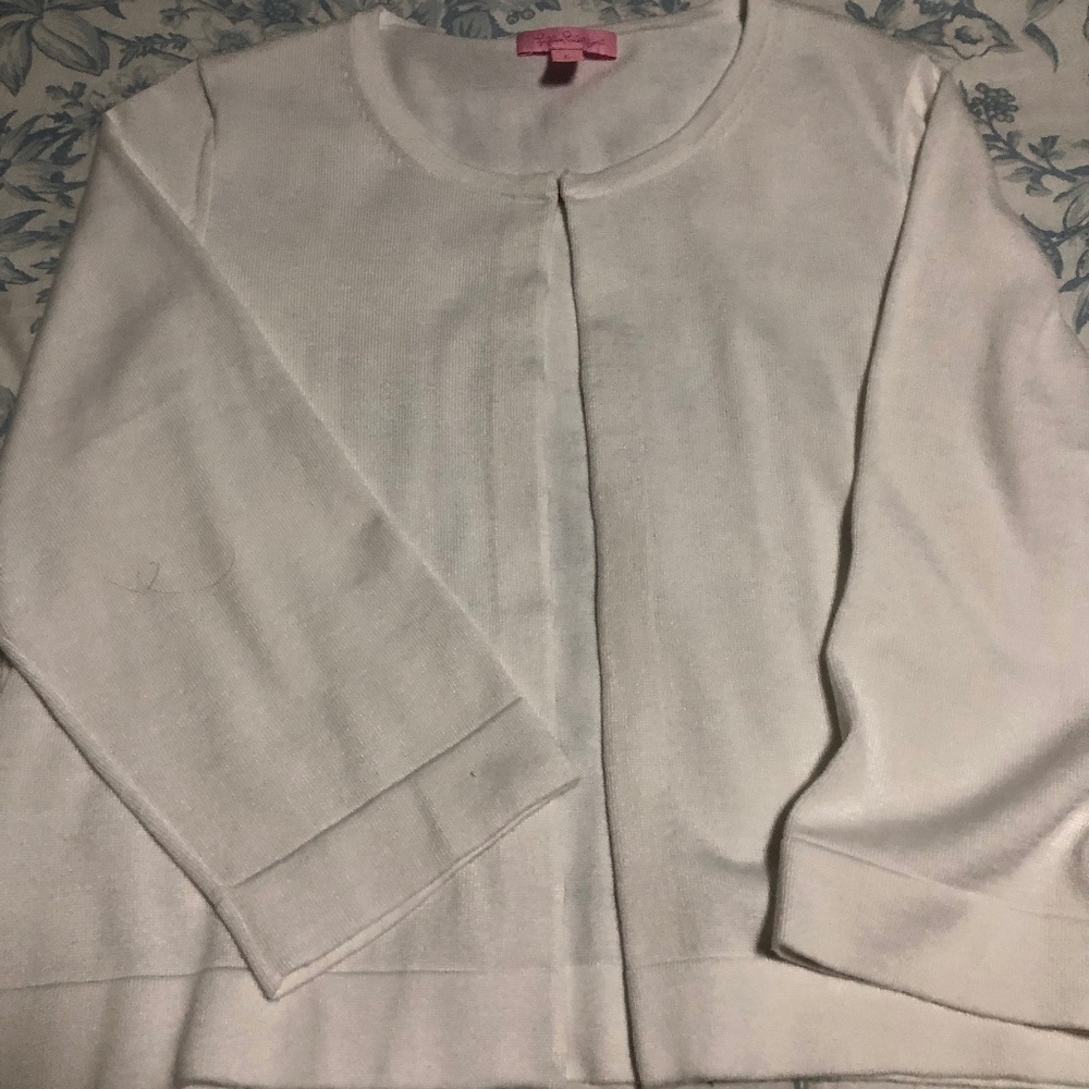 Lilly Pulitzer white 3/4 sleeve sweater